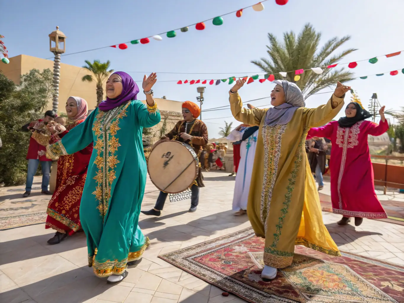 A photograph showcasing a community event organized by LES PINK SISTER'S ET LE TROPHEE ROSES DES SABLES 2014, featuring local residents participating in activities and celebrating the organization's impact.